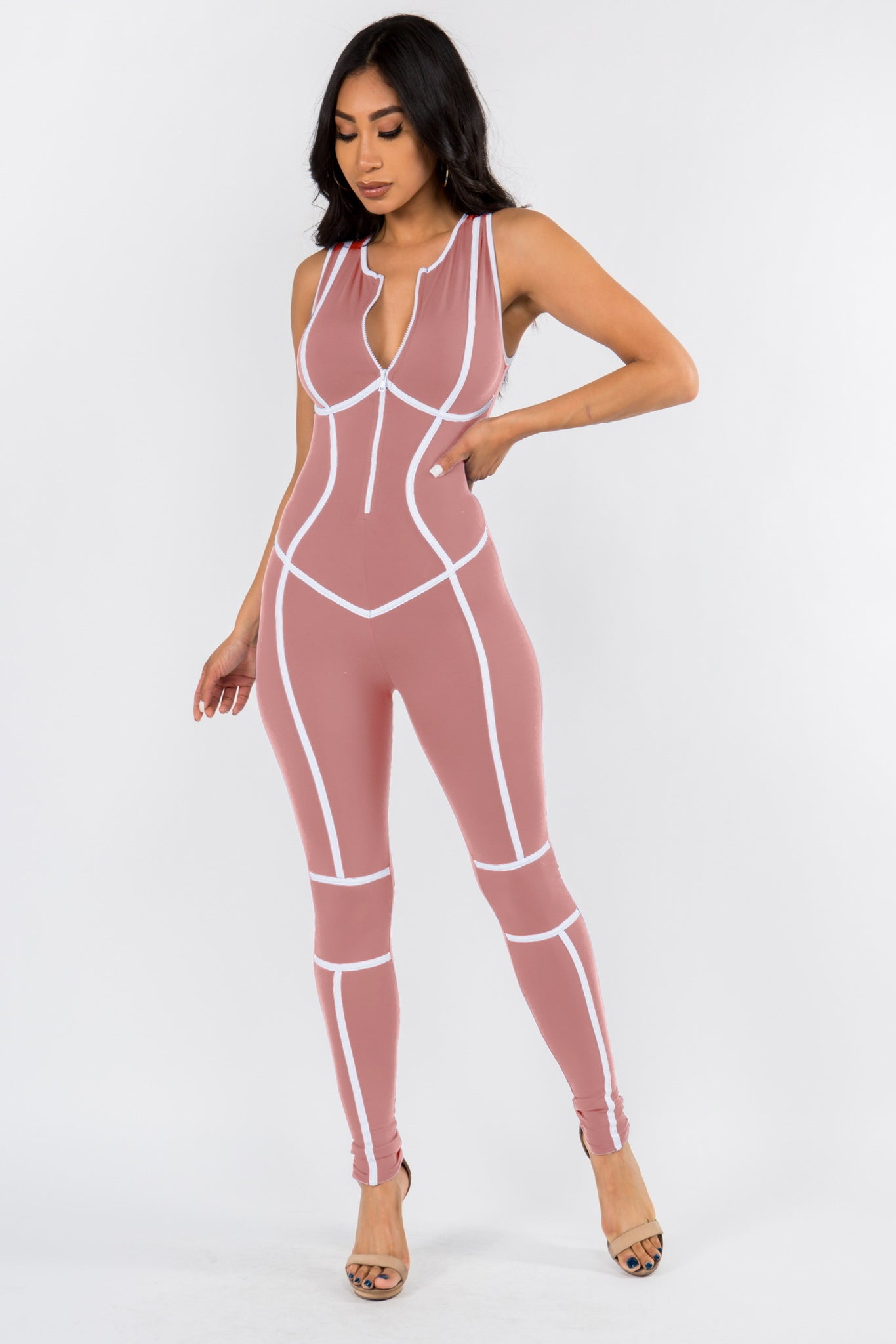 Rock With Me Shortsleeved Jumpsuit (Pink)